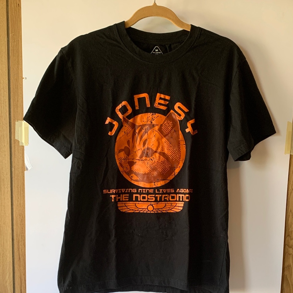 Black T-Shirt with Orange Cat